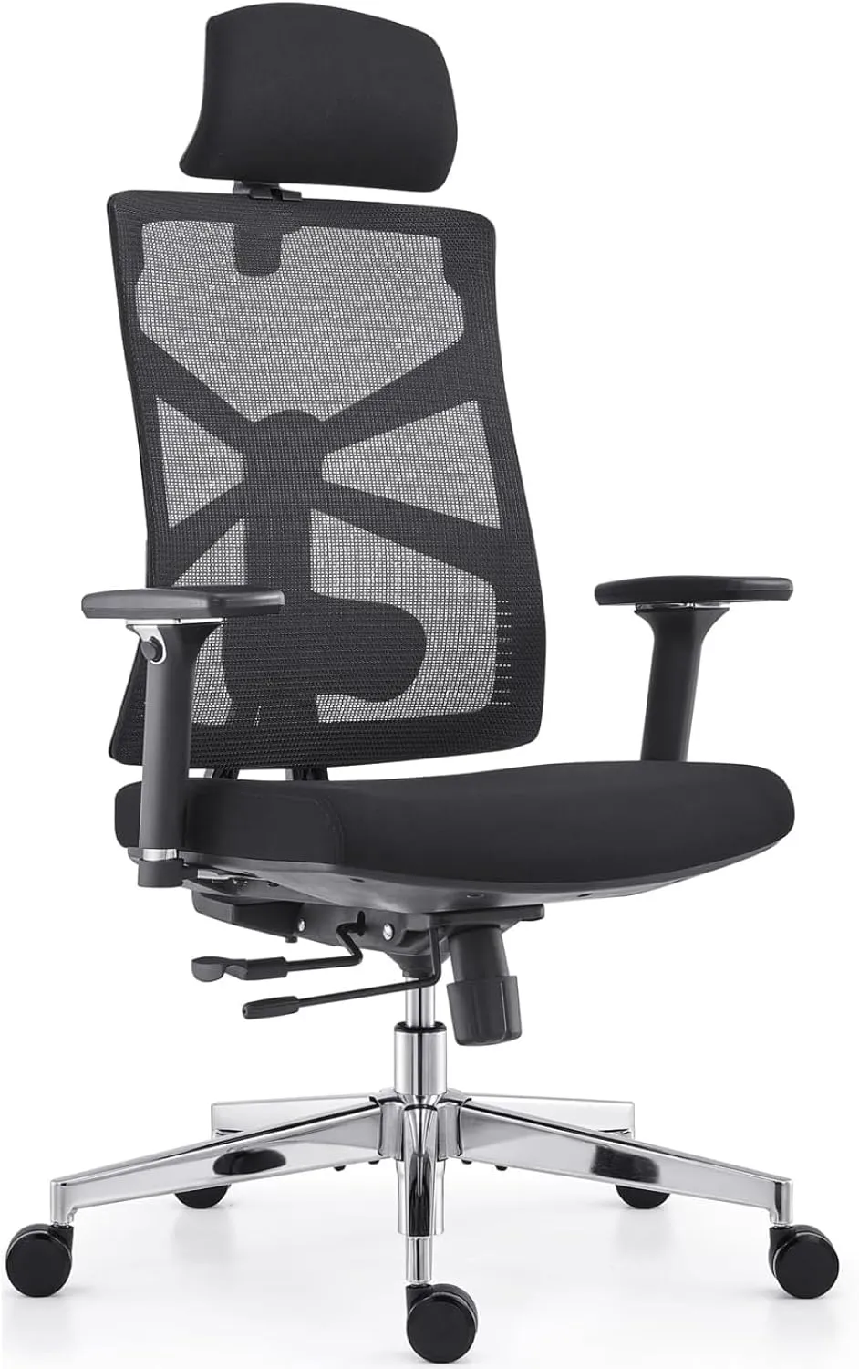 HOLLUDLE Silla Oficina Ergonómica Negro con soporte lumbar
